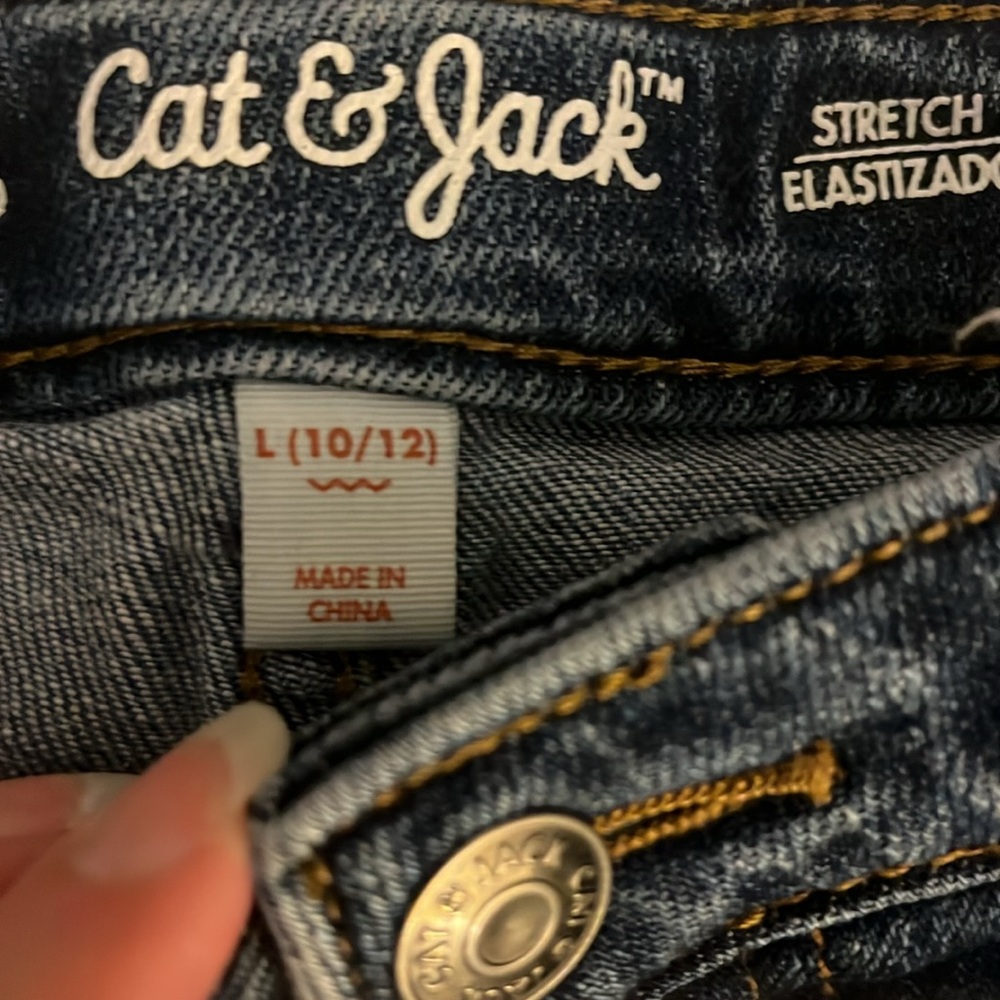 Cat and Jack girls size 10-12 jeans shorts. Adjustable waist. - Picture 2 of 5